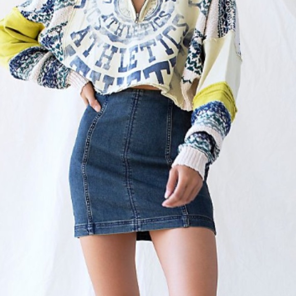 Free People Modern Femme Denim Skirt